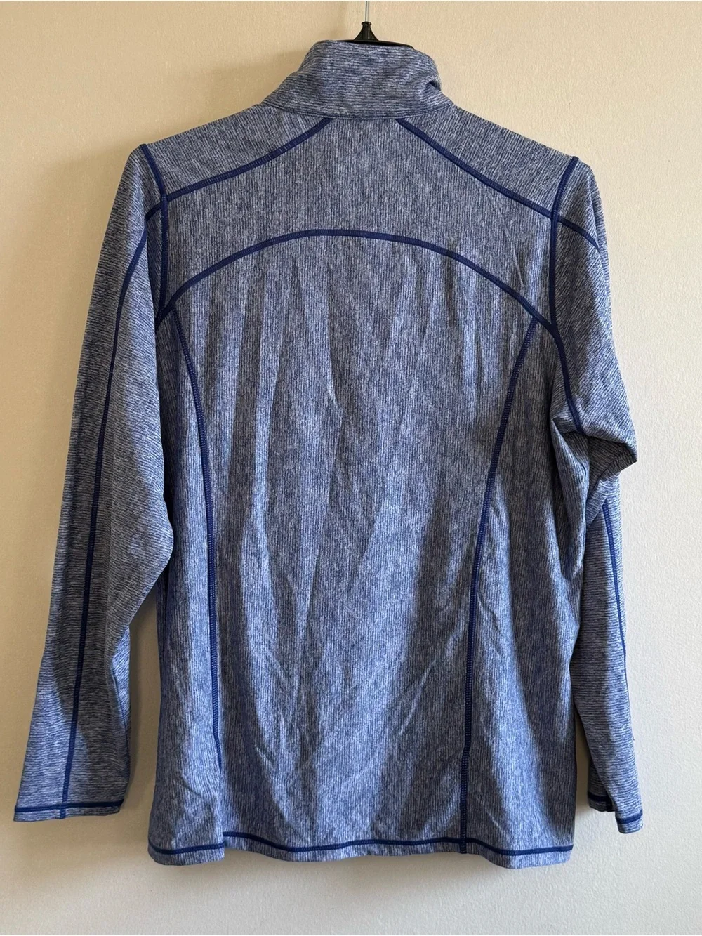 Antigua Blue Heather Quarter-Zip Pullover Miami MLB All-Star Logo Mens Size XL